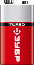 Алкалиновая батарейка ЗУБР TURBO, 6LR61 (крона), 1 шт, 9 В