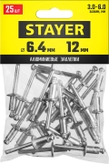 Professional STAYER Pro-FIX, 6.4 х 12 мм, 25 шт, алюминиевые заклепки