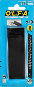 Сегментированные лезвия OLFA EXCEL BLACK, 9 х 80 х 0.38 мм, 10 шт