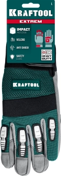 Противоударные KRAFTOOL Extrem, L (9), профессиональные комбинированные перчатки, антивибрационные