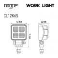 Фонарь светодиодный MTF LIGHT CL12K6S — дополнительного освещения 12/24V, 12W, 1100lm, ECE R10, квадратный, шт.