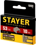 Professional STAYER тип 53 (A/10/JT21), 10 мм, 1000 шт, калибр 23GA, скобы для степлера