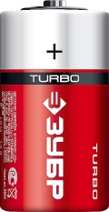 Алкалиновая батарейка ЗУБР TURBO, С х 2, 1.5 В