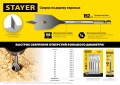 STAYER Flat, 5 шт: 12-16-18-20-25 мм, набор перовых сверл по дереву (2950-H5)