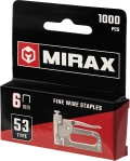Скобы для степлера MIRAX тип 53 (A/10/JT21) 6 мм, 1000 шт, калибр 23GA
