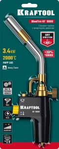 Газовая горелка Blue Fire KRAFTOOL KF-9000, с пьезоподжигом на баллон турбо нагрев + 30% 2000°C