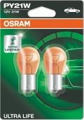 Сигнальная лампа Osram PY21W (21W 12V) Ultra Life (Blister) 2шт	7507ULT-02B