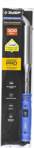 Профессионал ЗУБР Ceramic PRO, 300 Вт, клин, высокомощный электропаяльник с пластиковой рукояткой