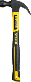 Молоток-гвоздодёр столярный с фиберглассовой рукояткой Professional STAYER Hercules 450 г