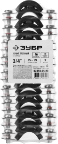 Трубный хомут с гайкой ЗУБР 3/4″, цинк, 9 шт