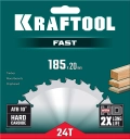 Пильный диск по дереву KRAFTOOL Fast, 185 х 20 мм, 24Т