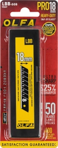Сегментированные лезвия OLFA EXCEL BLACK, 18 х 100 х 0.5 мм, 50 шт