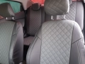 Комплект автомобильных чехлов Seintex 88916 для HYUNDAI SOLARIS II sd 40/60 - рисунок ромб, черно-серого цвета, материал экокожа с перфорацией