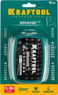 Набор бит KRAFTOOL Grand-32, с магнитным адаптером 32 шт