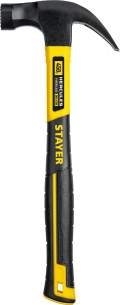 Молоток-гвоздодёр столярный с фиберглассовой рукояткой Professional STAYER Hercules-M 450 г