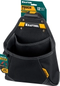 Поясная сумка KRAFTOOL KP-12 с быстросъёмным креплением FastClip, 12 карманов и петель, 260 х 340 мм