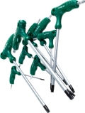 Комплект угловых ключей Torx двусторонних с центрированным штифтом Т10-Т50, S2 материал, 9 предметов JONNESWAY H10MT09S