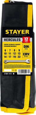 Professional STAYER HERCULES, 12 шт, 6 - 22 мм, набор комбинированных гаечных ключей