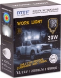 Фонарь светодиодный MTF LIGHT CL32K6S — дополнительного освещения 12/24V, 20W, 2000lm, ECE R10, квадратный, шт.