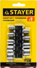 Набор бит с адаптером STAYER 9 шт