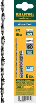 Спиральные полотна для лобзика KRAFTOOL Pro Cut, 130 мм, 6 шт