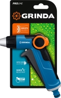 PROLine GRINDA X-R, с регулятором напора, плавная регулировка, курок спереди, двухкомпонентный, поливочный пистолет