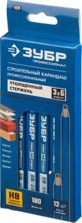 ЗУБР КСП 180 мм, HB, строительный карандаш плотника, Профессионал (4-06305-18) - 12 шт
