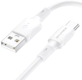 Кабель USB - TypeC (для Android) BOROFONE BX80 3А белый 1м (00045)