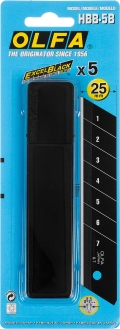 Сегментированные лезвия OLFA EXCEL BLACK, 25 х 126 х 0.7 мм, 5 шт