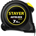 Рулетка с автостопом STAYER AutoLock, 7.5 м х 25 мм