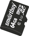 Карта памяти microSDXC SmartBuy Сlass10 UHS-1 64 Gb (без адаптера) SB64GBSDCL10-00 - скорость чтения и записи до 80 Мб/с, класс скорости 10