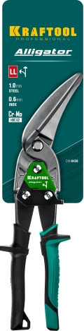 Левые усиленные ножницы по металлу с выносом KRAFTOOL Alligator, 280 мм