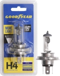 Лампа автомобильная галогенная Goodyear Н4 12V 60/55W P43t More Light (блистер)