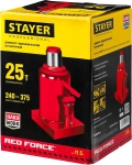 Professional STAYER RED FORCE, 25 т, 240 - 375 мм, бутылочный гидравлический домкрат