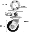 Колесо поворотное для подкатных домкратов OHT202/OHT202C Ombra OHT202W