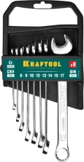 Набор комбинированных гаечных ключей KRAFTOOL 8 шт, 8 - 19 мм