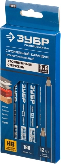 ЗУБР КСП 180 мм, HB, строительный карандаш плотника, Профессионал (4-06305-18) - 12 шт