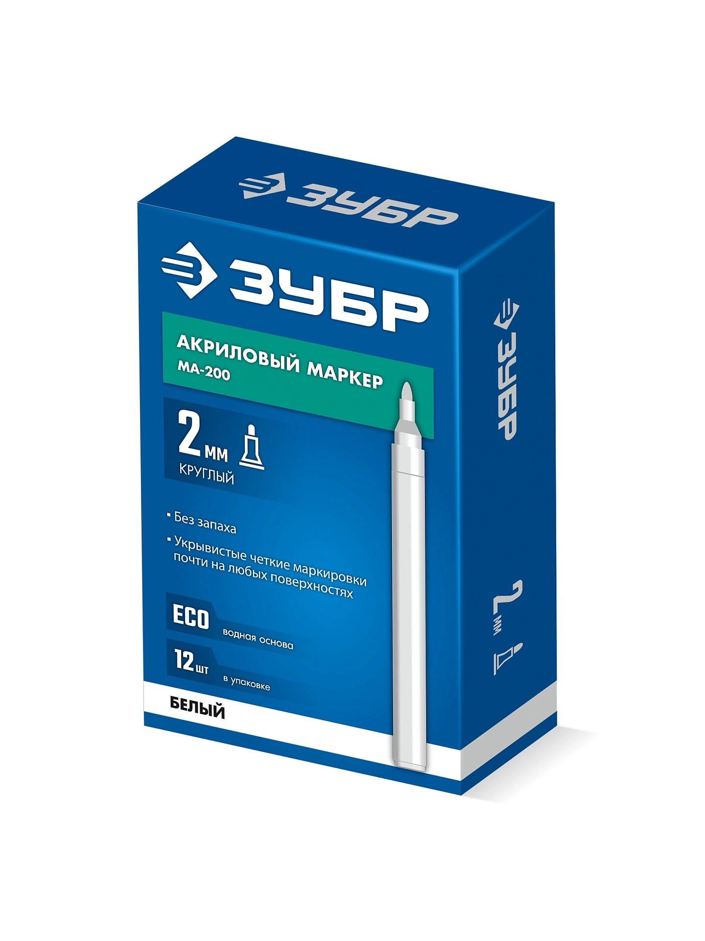 2 мм акриловый маркер ЗУБР МА-200 белый
