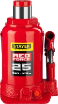 Professional STAYER RED FORCE, 25 т, 240 - 375 мм, бутылочный гидравлический домкрат