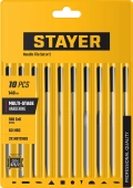 Professional STAYER 140 мм, 10 предм., набор надфилей