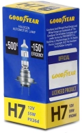 Лампа автомобильная галогенная Goodyear Н7 12V 55W PX26d Premium + 150% (GY017150)