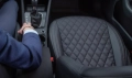 Комплект автомобильных чехлов Seintex 93122 для LADA LARGUS 40/60 7м. 3-й ряд 50/50 - рисунок ромб, черного цвета, материал экокожа с перфорацией