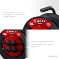 Силовой удлинитель на катушке MIRAX ПВС, 3 х 2.5 мм2, 50 м, 3500 Вт, IP44