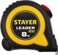 Professional STAYER Leader, 8 м х 25 мм, рулетка с автостопом