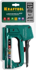 Универсальный алюминиевый степлер KRAFTOOL Universal-HD, 6-в-1: 53 (A/10/JT21) 23GA (6 - 14 мм)/140 (G/11/57) 20GA (8 - 14 мм)/13/53F/300/500