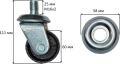 Колесо поворотное для домкрата подкатного OHT233 Ombra OHT233W