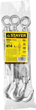 Талреп крюк-кольцо STAYER DIN 1480, М14, 3 шт