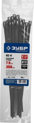 Профессионал ЗУБР КС-Н, 7.9 x 300 мм, 25 шт, кабельные стяжки нержавеющие