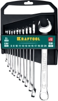 Набор комбинированных гаечных ключей KRAFTOOL 12 шт, 6 - 24 мм