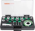Головки торцевые Jonnesway RD05H22S SPLINE М4-13 с дисковым трещоточным механизмом и аксессуарами в наборе, 22 предмета